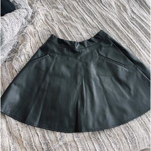 Black leather skirt